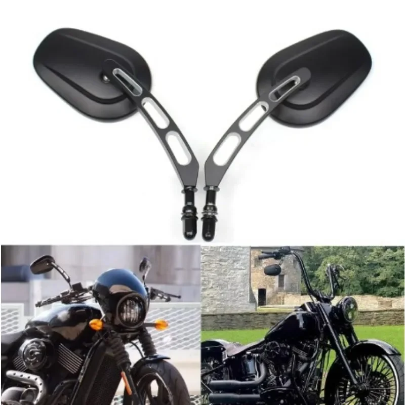 

Motorcycle Rear View Mirror Rear View Side Mirrors for Harley Touring Road King Sportster XL883 1200 Fatboy Dyna Softail,2PCS