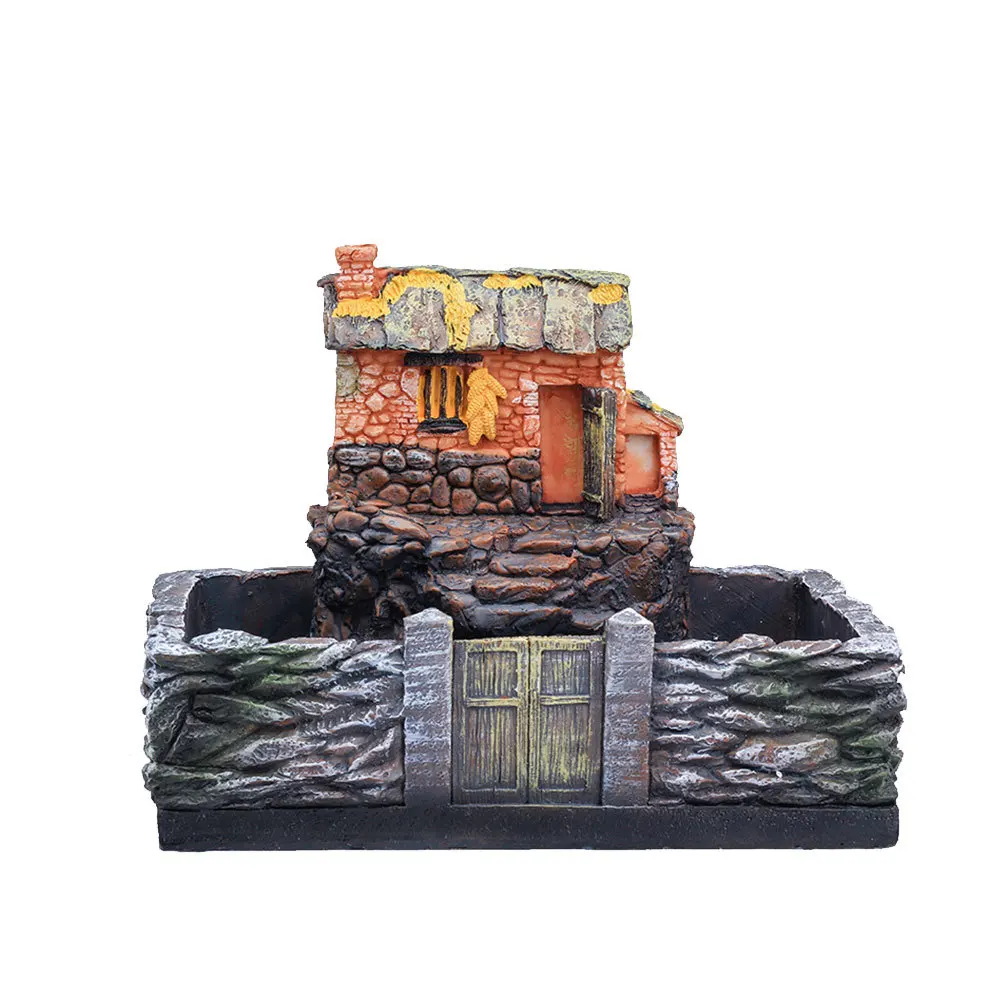 

1Pcs Resin Flowerpot Creative Succulent Pot Mini Planter Home Office Decoration Farmyard Flower Pot Adornment Resin Planter