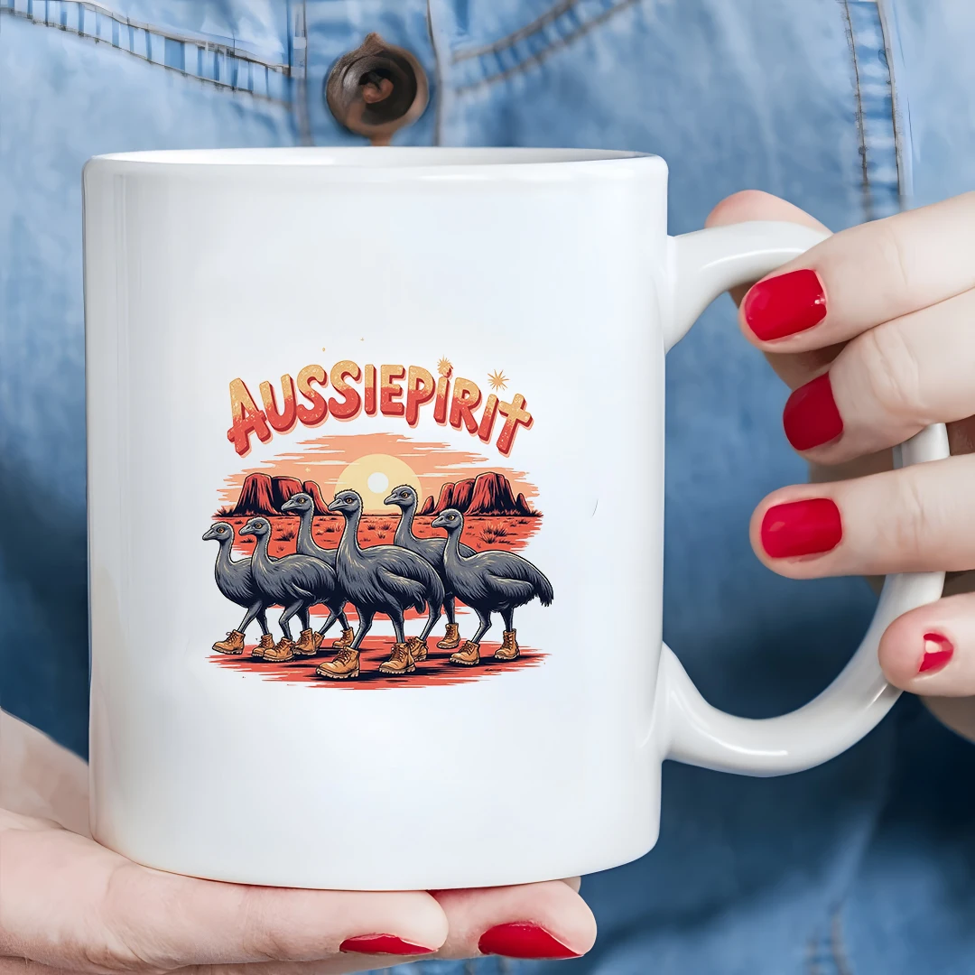 

Cartoon Ostrich Australian Style Mug 11OZ Kids Cold & Hot Beverage Cup Christmas Family Office Gift