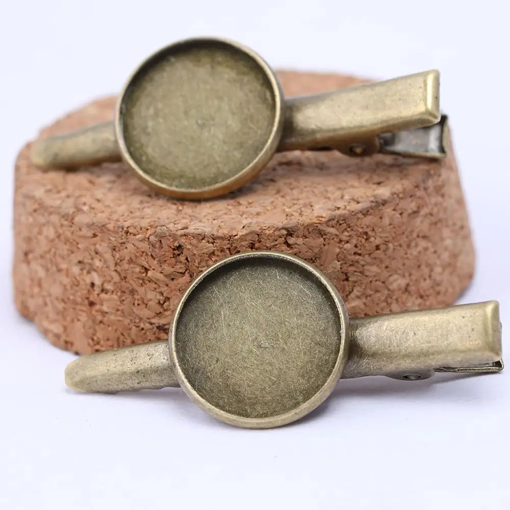 Onwear 10 قطعة مشبك شعر البرونز العتيقة قاعدة 12 مللي متر 20 مللي متر 25 مللي متر فارغة مشبك شعر كابوشون إعدادات لتقوم بها بنفسك الشعر مجوهرات اكسسوارات