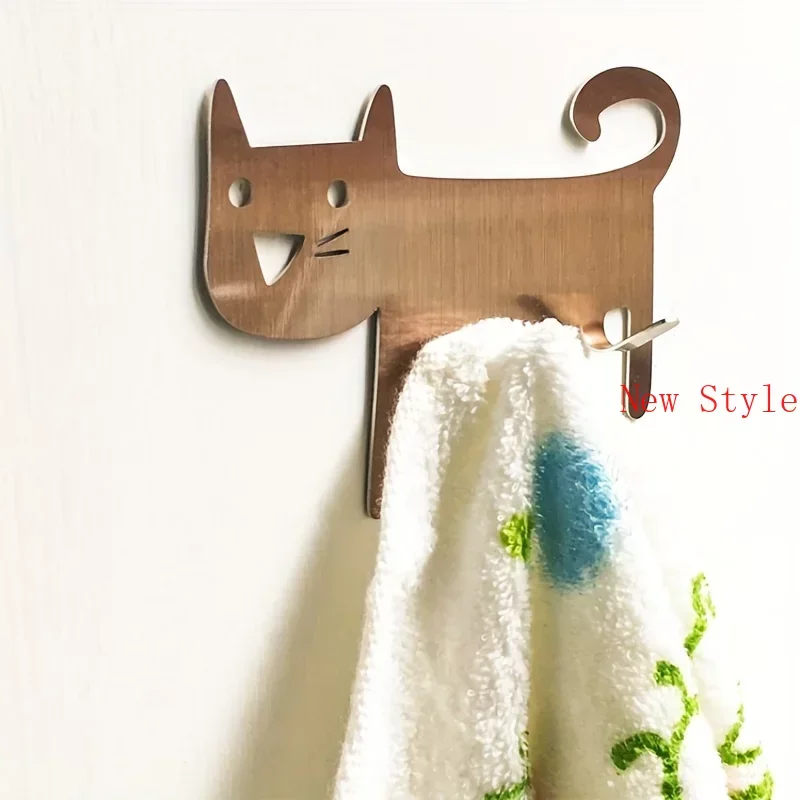 

Rust-proof and Waterproof Cat Key Hook Load Bearing 3kg/6.6lbs Perfect for Bathroom and Door Decor Towel Rack Metal Wall Hanging