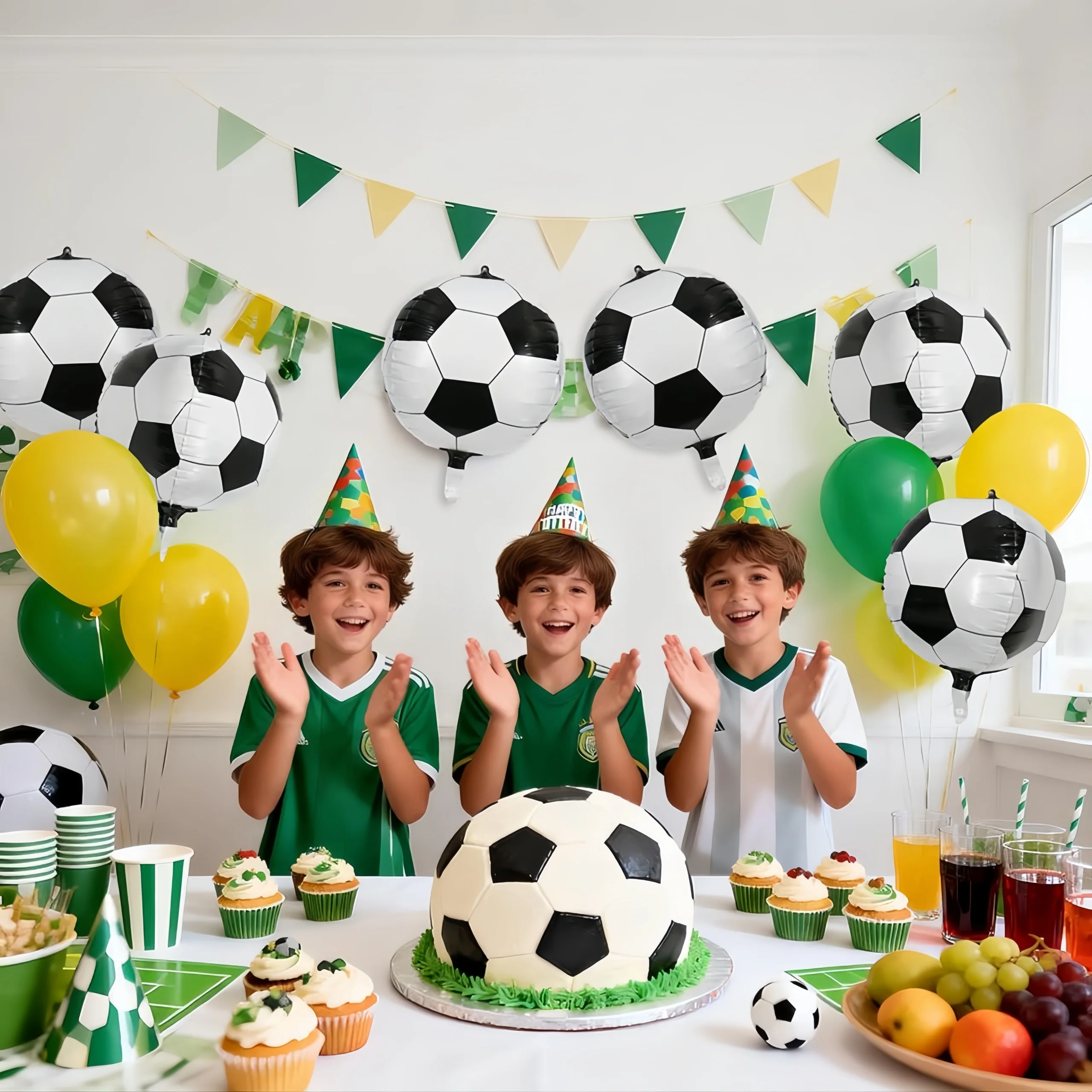 4D Fußball-Folienballons, 22 Zoll Sport-Fußballballon für Geburtstag, Babyparty, Fußballfans, Partydekoration, Zubehör