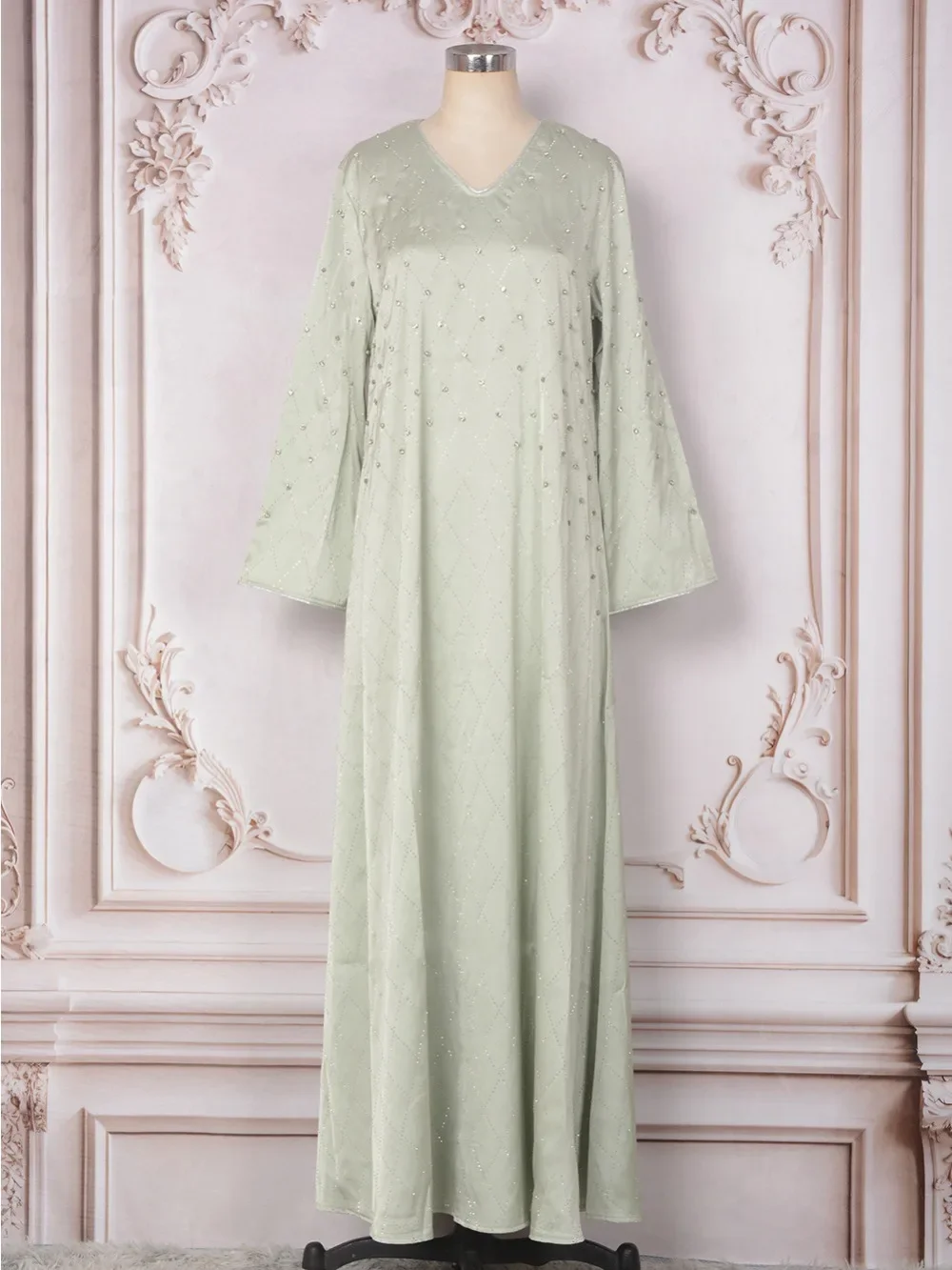 

Мусульманское платье Ид, женское вечернее платье с бриллиантами и бисером, Абая, Рамадан, марокканский кафтан, халат Джалабия Ид, Vestidos Largos, Дубайские платья 2026