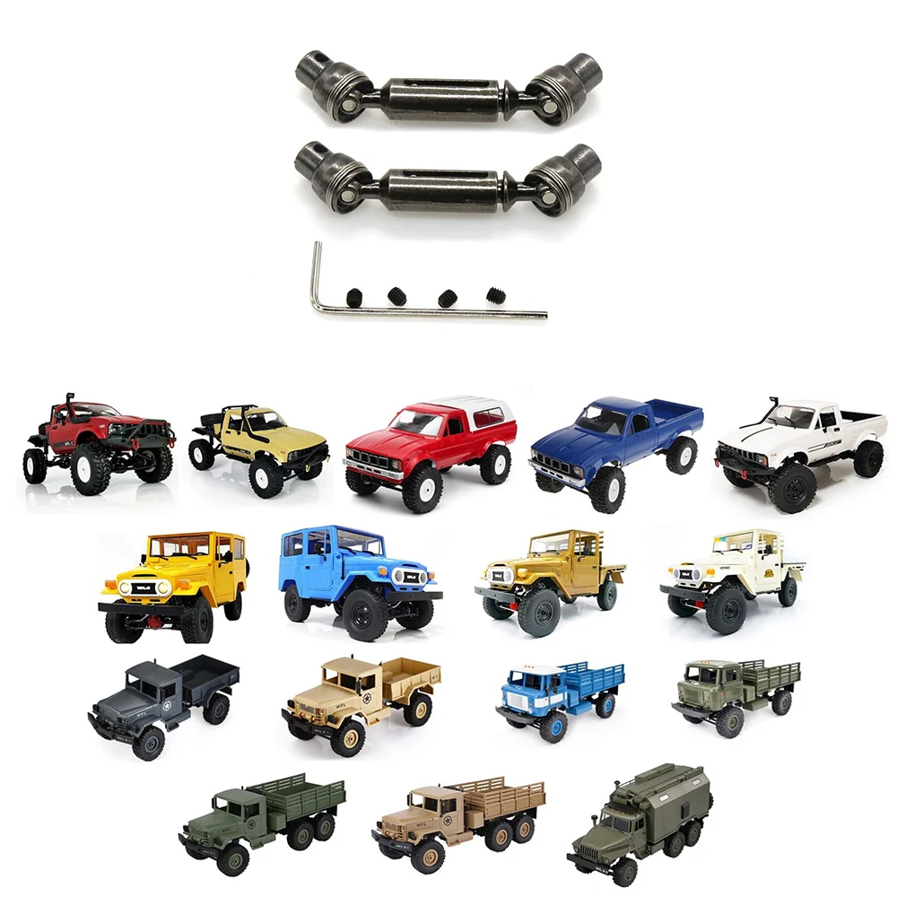 A45F-2Pcs Metall Antriebswelle CVD Für WPL D12 C14 C24 B14 B36 B24 MN D90 MN99S MN-90 Henglong RC Auto Upgrade Teile Zubehör