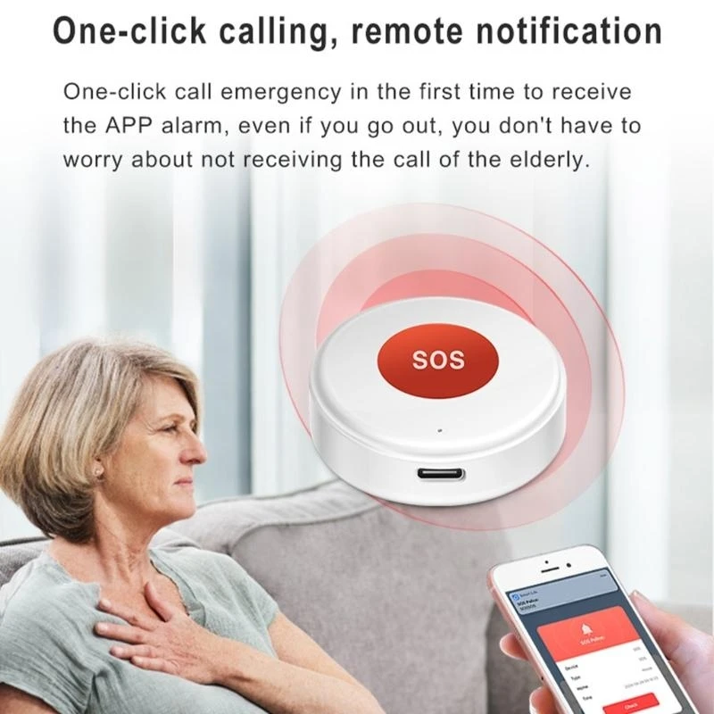Wireless SOS Alert Device WiFi Call Button Compatibiliteit met thuissysteem