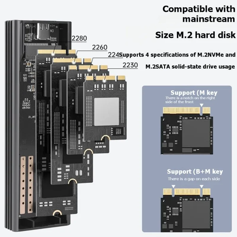 newA10R TypeC3.1 Dual Protocol 10G Hard Disk Box NVMe/NGFF Dual Protocol Mobile Solid State Laptop Hard Disk Box