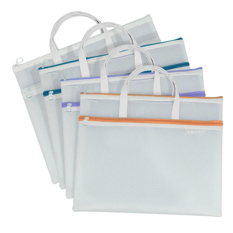 1PC Transparent Document Bag Double Layer File Folders Large Capacity Portable Subject Classification Homework Filing Products