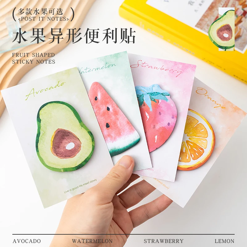 4pcs creative fruit sticky note ins cartoon n times stickers shaped label stickers cute sticky girl message sticky notes