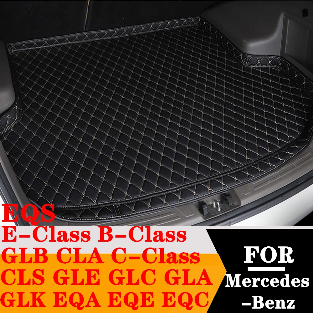 High Side Car Trunk Mat For Mercedes-Benz B C E Class EQS CLA CLS GLC GLA GLE GLB GLK EQA EQE EQC Rear Cargo Boot Cover Liner