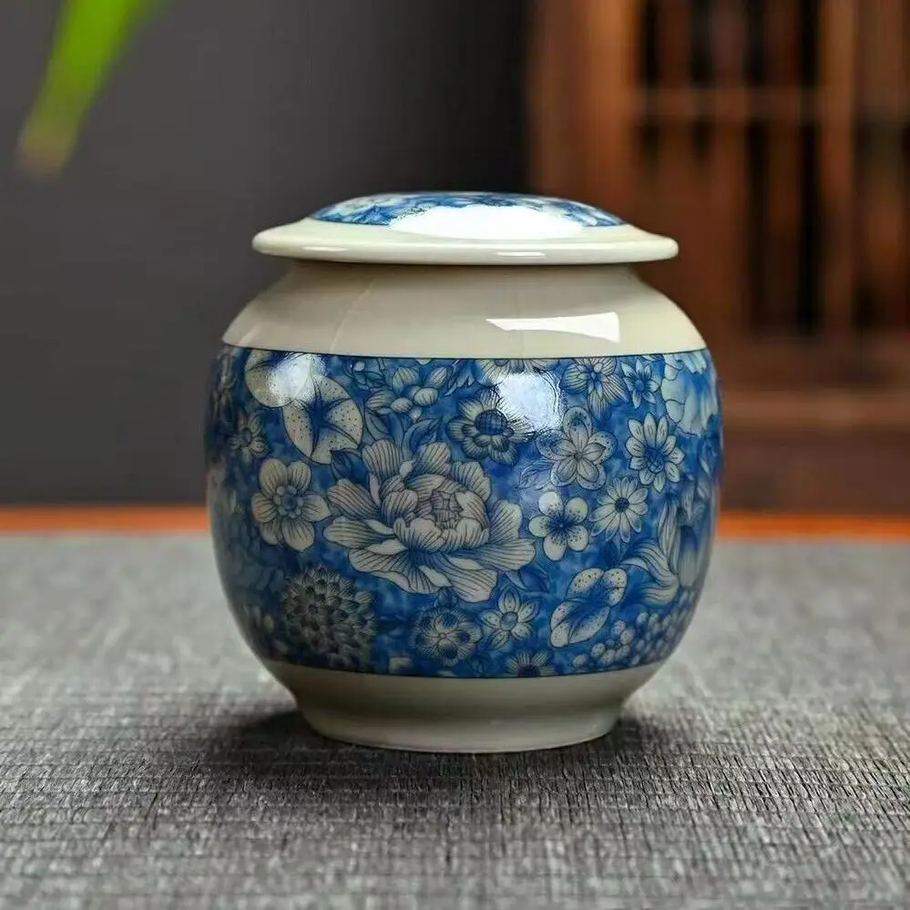 Chinese Creative ceramic flower patterned jars,Mini tea jars, honey jars,vase ArtWork