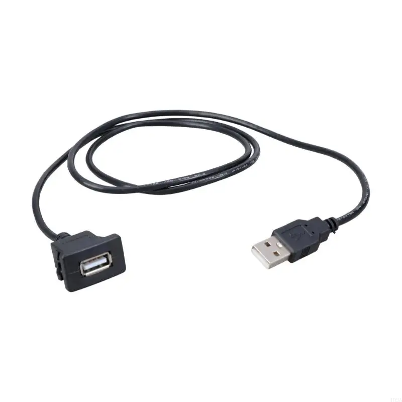 193A USB Compatible Extension Cable Waterproof Design Automotive Panel Mount Solution 1 Meter Charging Cord Plastic Texture