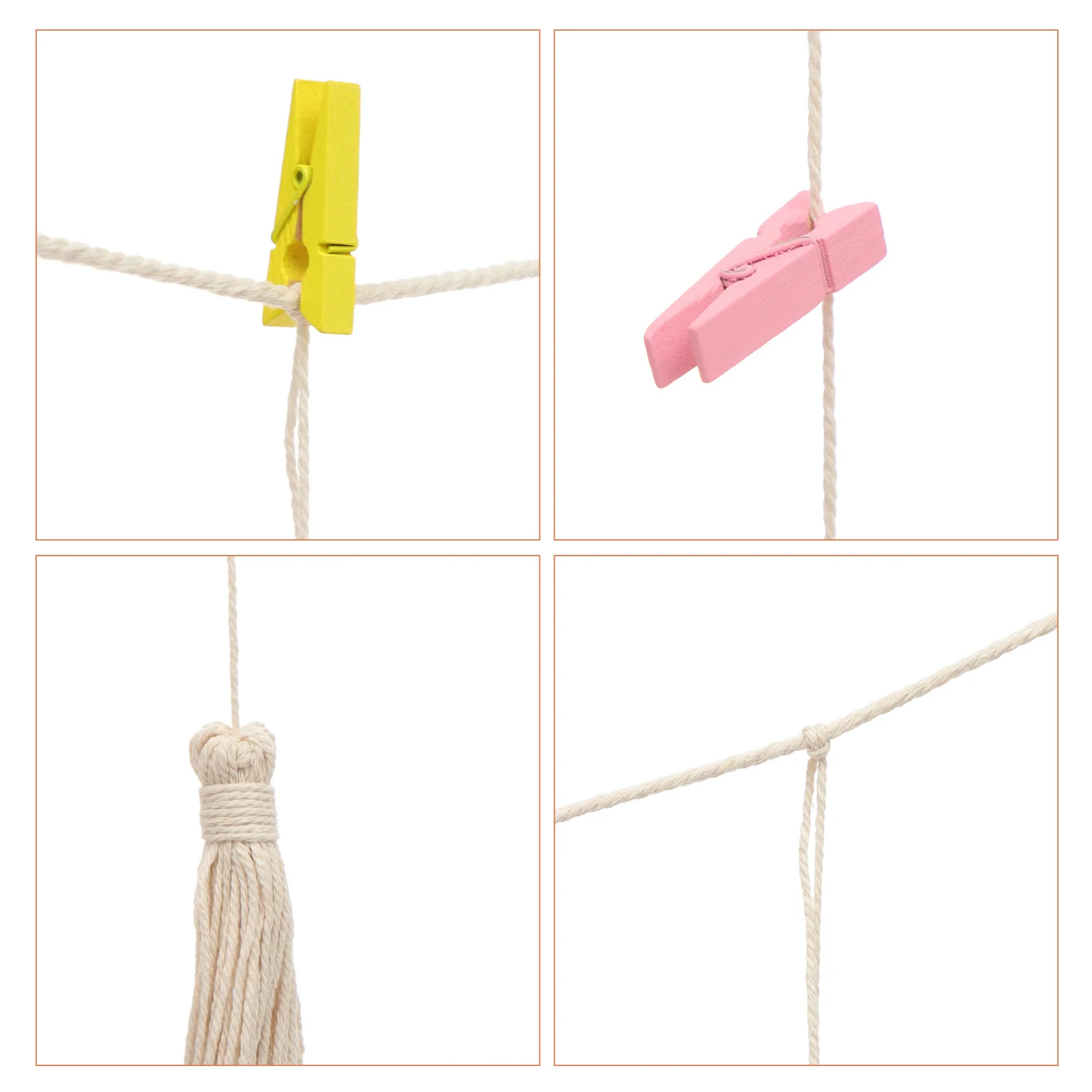 

1Set Wall Hanging Photo Display Rope with Clips DIY Picture Garlands for Home Decor Living Room Bedroom Fireplace Decoration