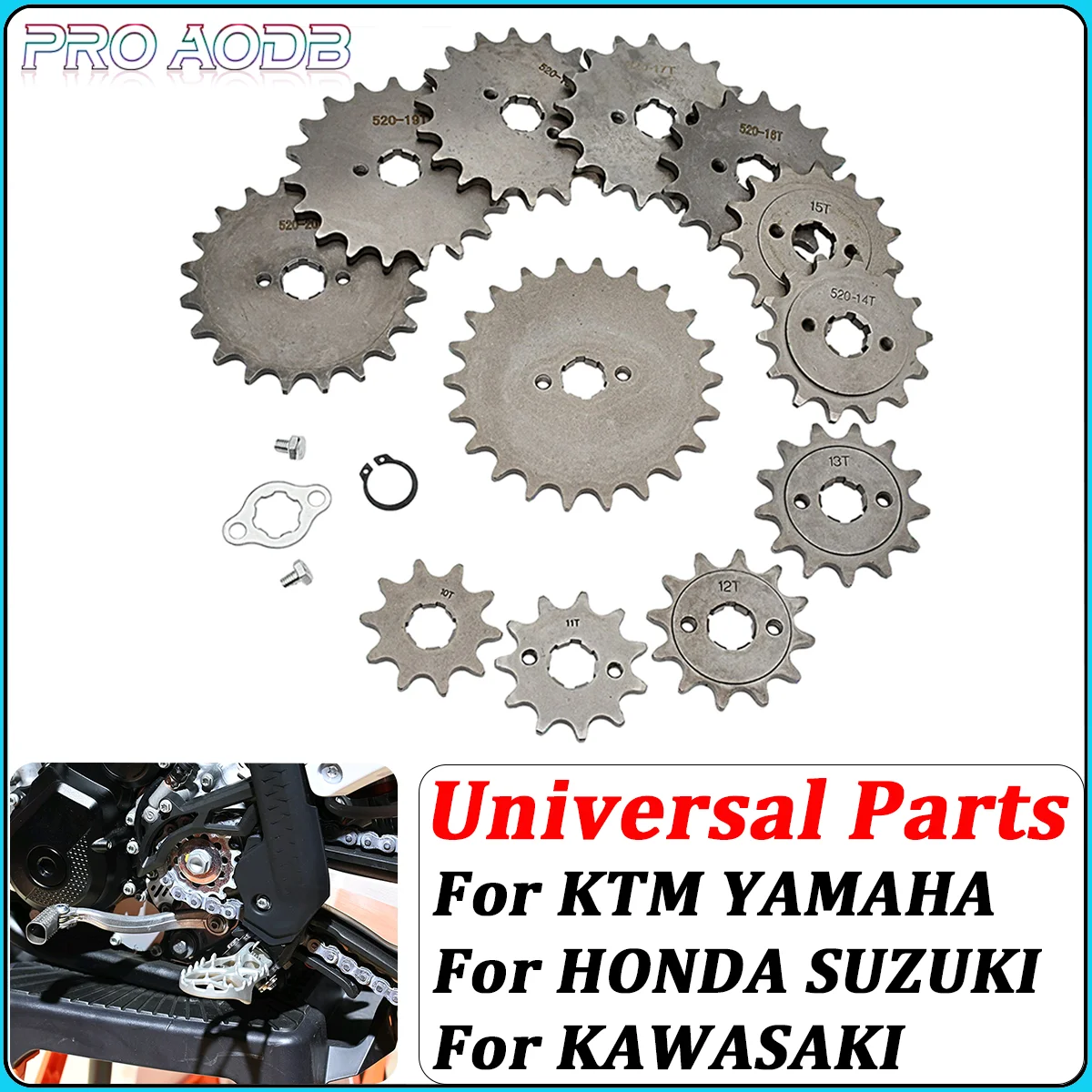 

520# Chain 20mm 10T - 23T Front Engine Sprocket For Loncin Zongshen Lifan Shineray 150 200 250cc ATV Quad Motorcycle Dirt Bike