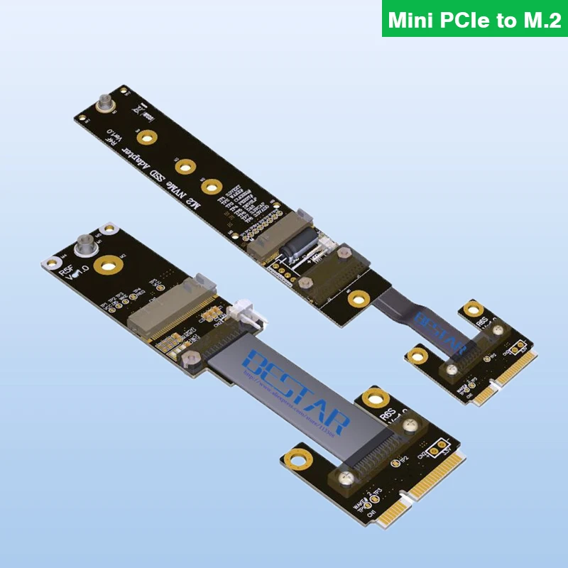 Mini PCIe mPCIe WiFi WAN To M.2 WIFI A.E key / Mini PCI-e mSATA / M.2 NVMe Riser Card adapter Extender Cable 8Gbps Customization