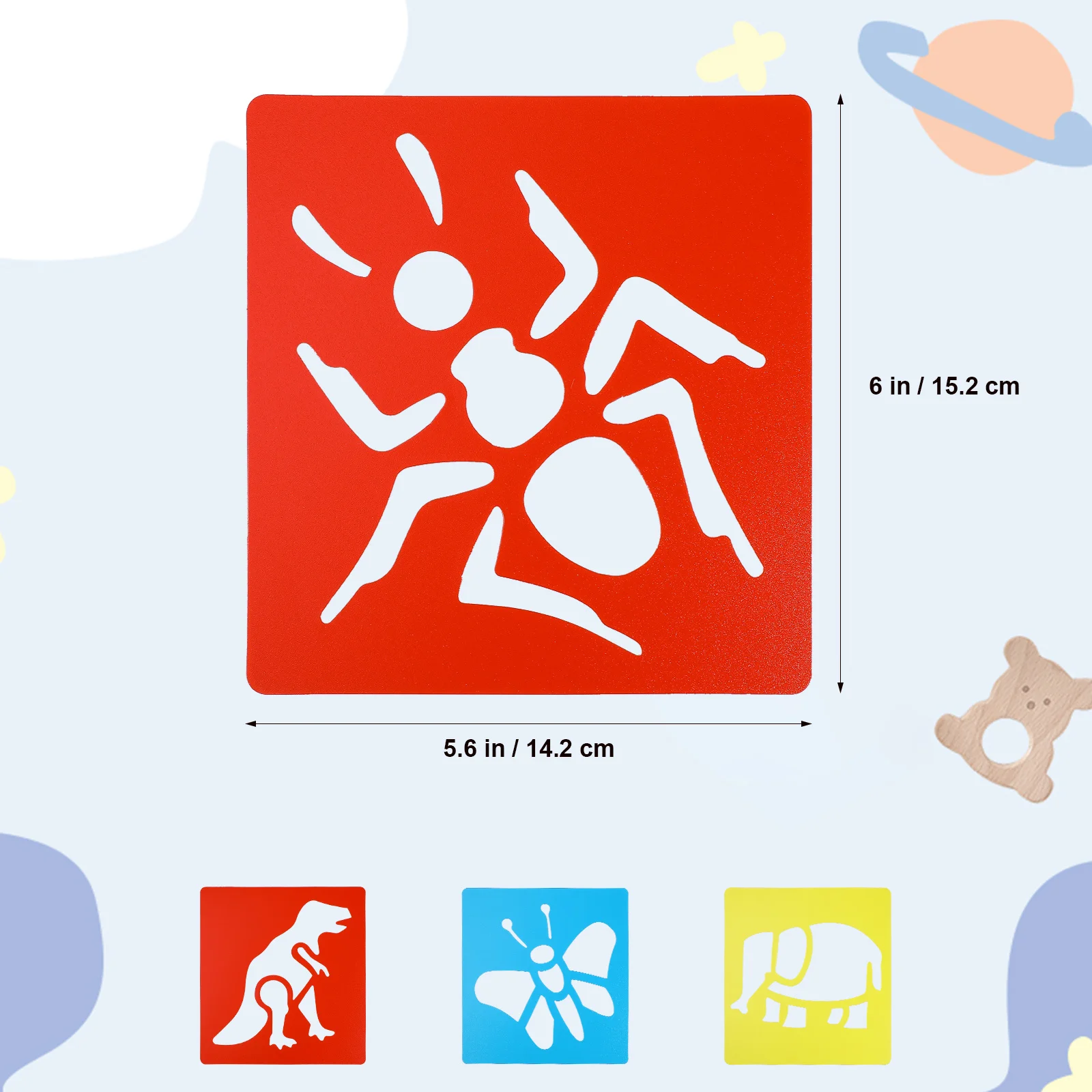 مجموعة واحدة من قوالب رسم استنسل الحيوانات، استنسل حائط كبير متين وقابل لإعادة الاستخدام للحرف اليدوية، فن الرسم على القصاصات