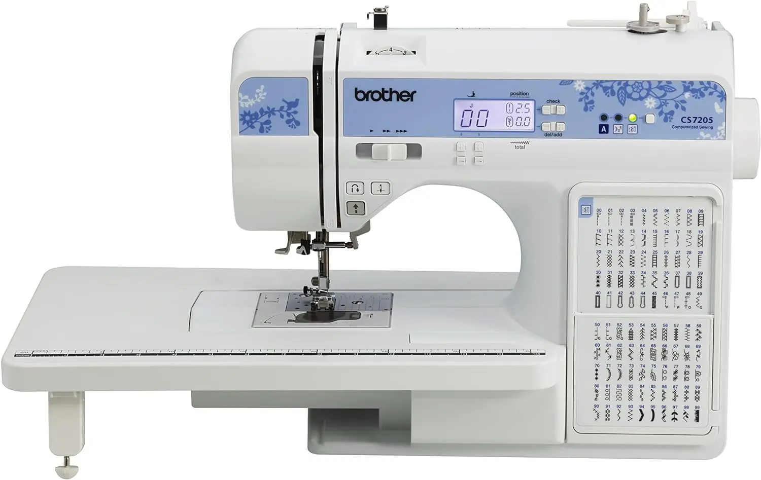 Brother Cs7205 Computerized Sewing Machine With Wide Table, 150 Built-In Stitches, 11 Included Sewing Feet And 6-Piece Premium