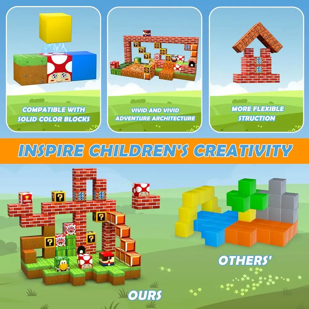 200ピース 3D磁気ビルディングブロックセット 子供向け STEM玩具 3歳から10歳向けの理想的なギフト