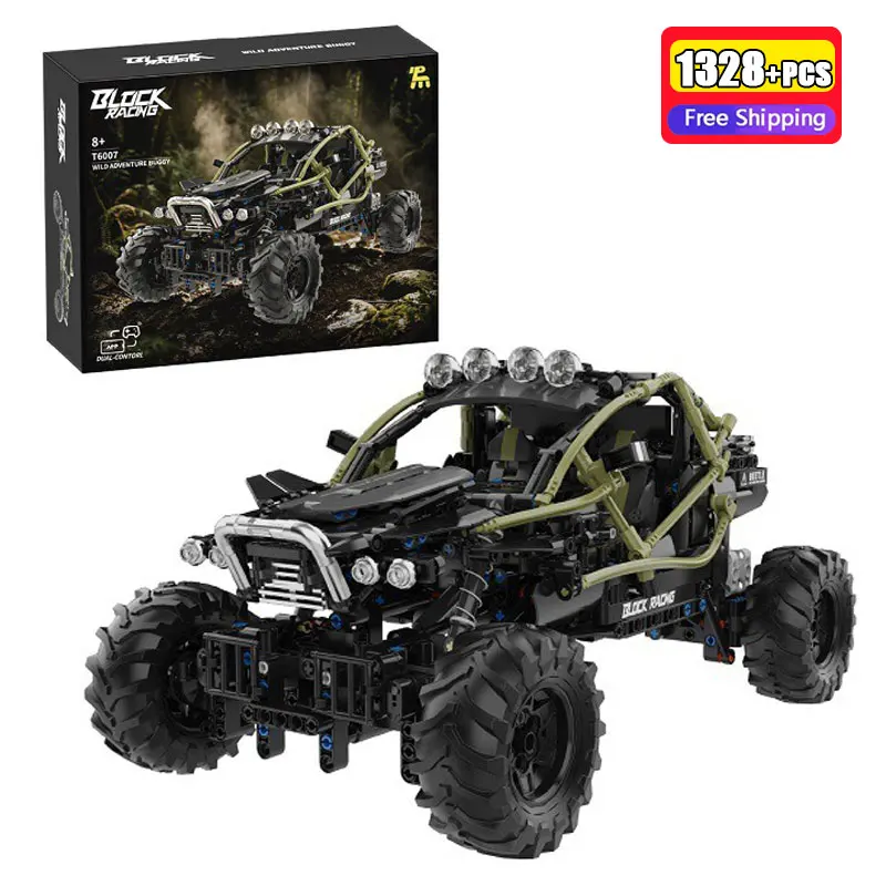 1328Pcs T6007 Remote Control Wilderness Exploration Car Building Blocks APP Programming Motorized Vehicle Toys Boys Gifts