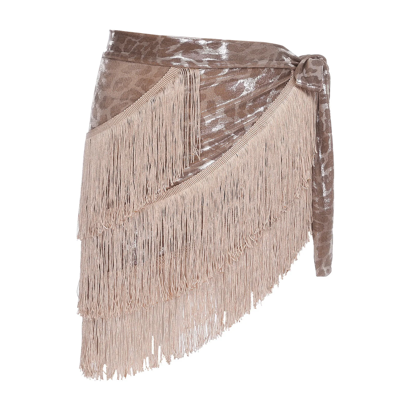 Damska chusta na biodra do tańca brzucha, łańcuszek na talię, warstwowa spódnica z frędzlami, jednolity kolor, sznurowana spódnica na talię, owijka na biodra do tańca cza-cza, salsy, tanga.