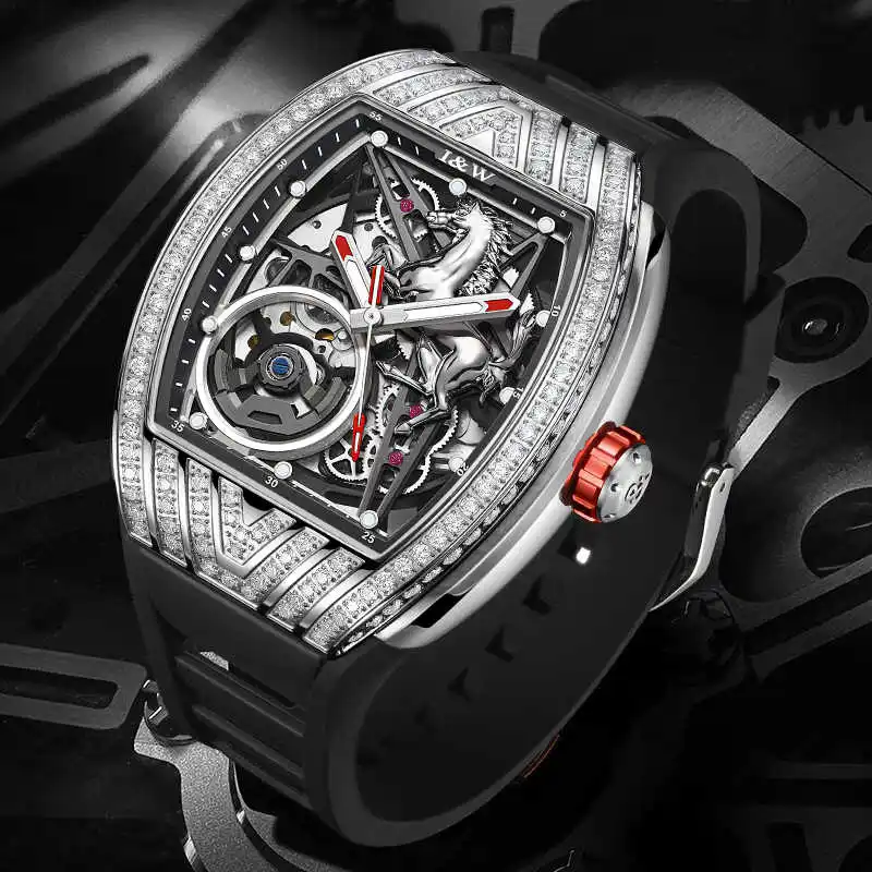 Carnival Brand IW High-End Fashion Skeleton Mechanical Watch Men 50M Waterproof Luxury Sapphire MIYOTA Movement Sports Watches