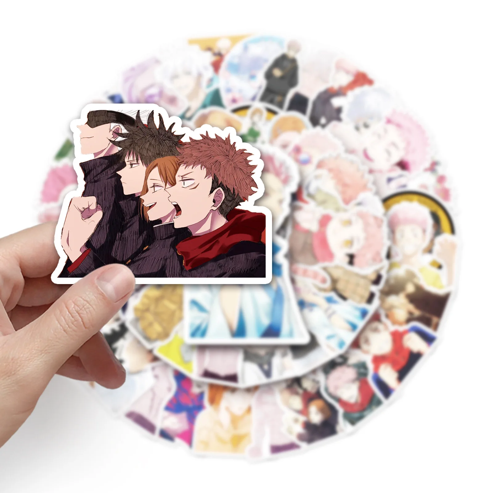 Jujutsu Kaisen-pegatinas para decoración de cuaderno, pegatinas para teléfono, impresión HD, Gojo Satoru, Geto Suguru, DIY, Cuenta de mano, diario, regalo, 50 unidades por juego