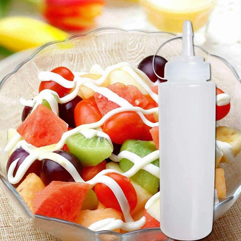 12 Pack 8 Oz Squeeze Squirt Condiment Bottles With Twist On Cap Lids For Sauce, Ketchup, BBQ, Dressing, Paint