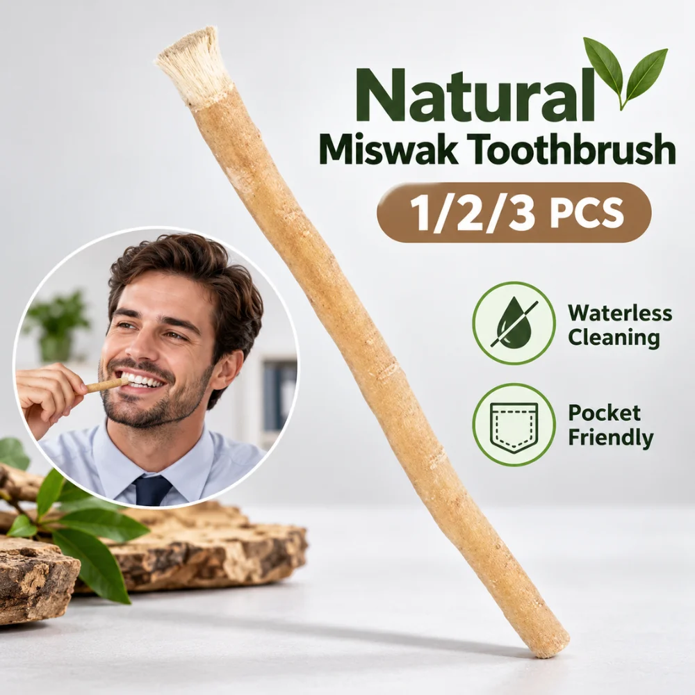 Miswak Siwak Natural Toothbrush Traditional Arak Chewing Stick Soft Bristles No Toothpaste Waterless Oral Cleaning Care