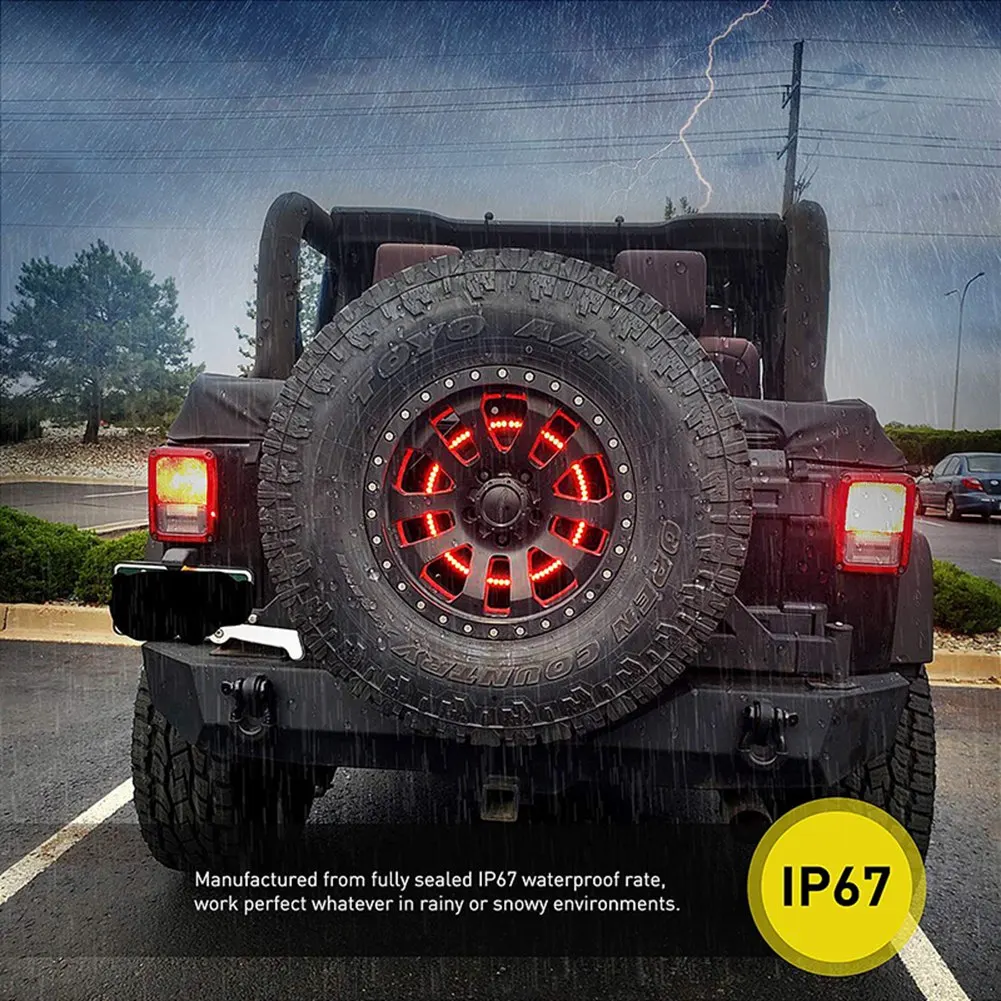 

N29R_Spare Tire 3Rd Third Brake Light for 2007-2018 JK JKU YJ TJ,Red Light