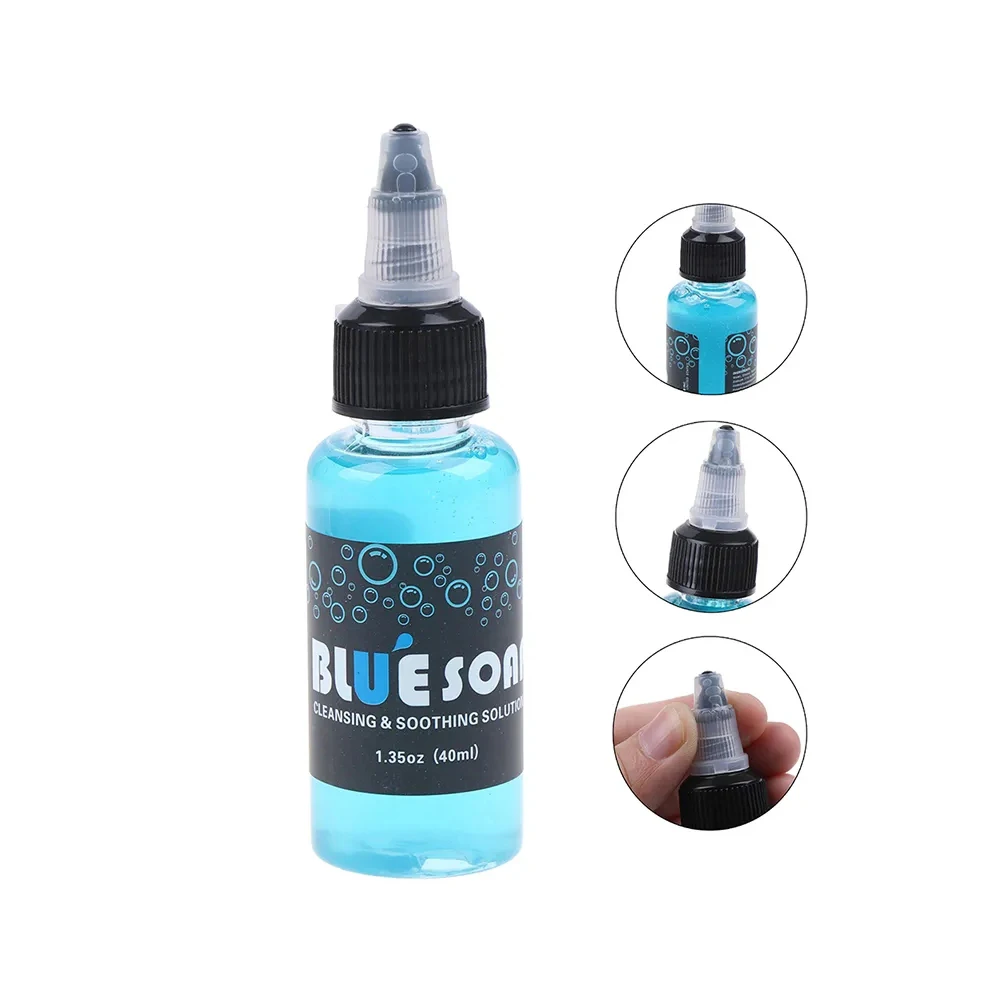 Tattoo Blue Soap With Tattoo Bottle Diffuser Squeeze Bottle Cleaning Soothing Solution Blue Algae Soap Tattoo Cleaning Supplies