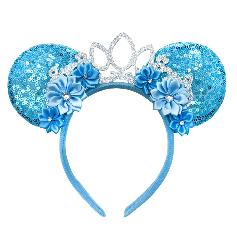 Fashion Mickey Minnie Ears Headband Star Moon Mouse Party Leopard Hairband Kids Sequin Bow Female Hair Accessories