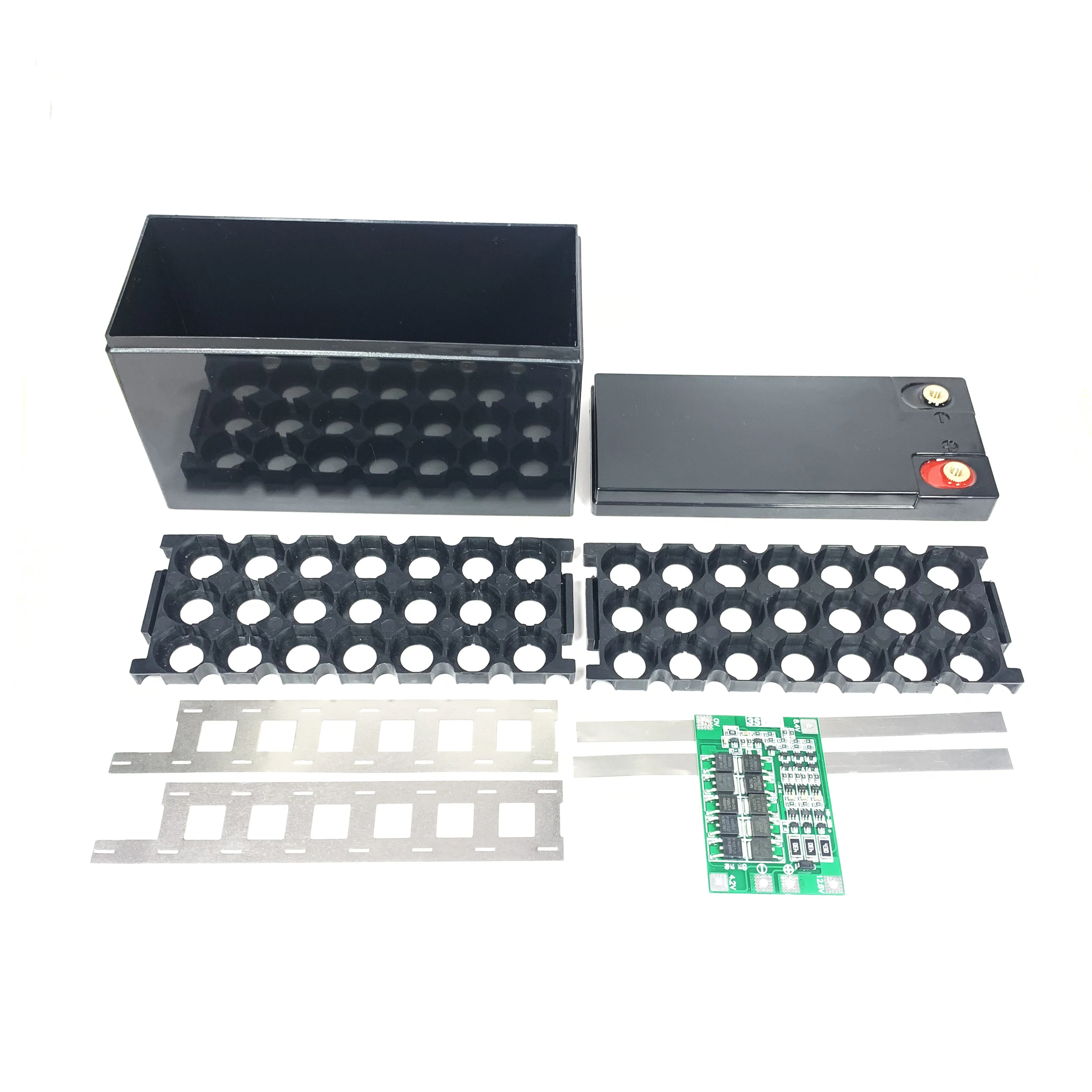 Obudowa do samodzielnego montażu akumulatorów litowych 18650, pudełko na baterie, uchwyt mocujący 3x7, system BMS 3S40A, plastikowa obudowa. — zdjęcie produktu 3
