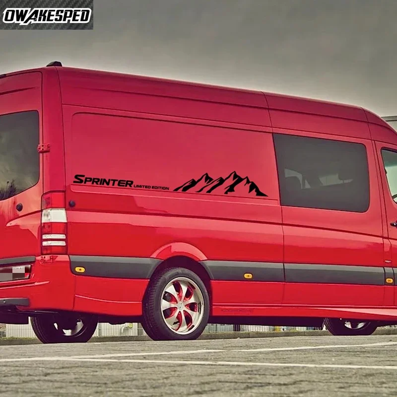 

For-Mercedes Benz Sprinter Limited Edition Sport Stripes Mountain Graphics Sticker Car Body Film Auto Door Side Hood Vinyl Decal
