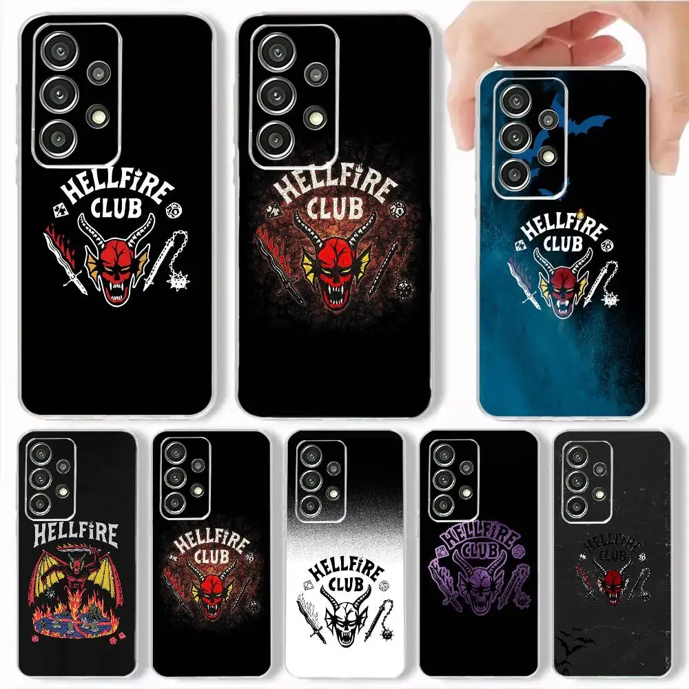 Hellfire Club D&D Eddie  logo  Phone Case Soft Transparent Case For Samsung S25,S24,S21,S23,S22,S30,Plus,S20,Ultra