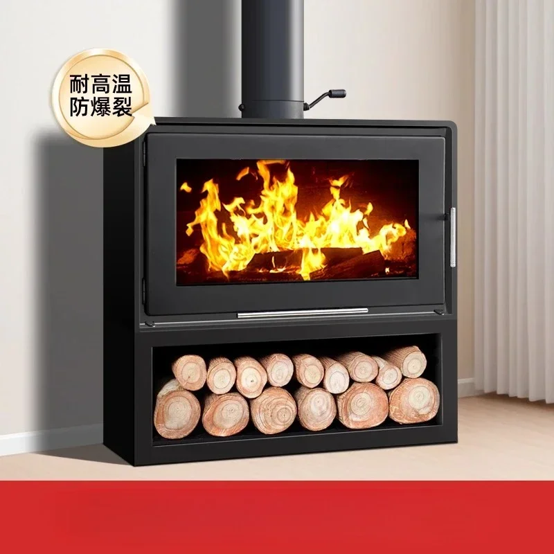 A Fireplace real fire firewood coal rural heater heating gas