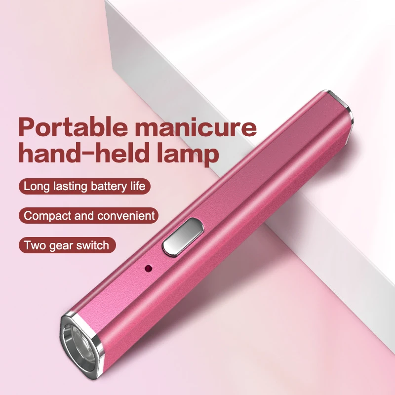 Mini lampada per unghie portatile Mini luce UV metallica portatile per unghie in gel con 2 timer 20s/60s