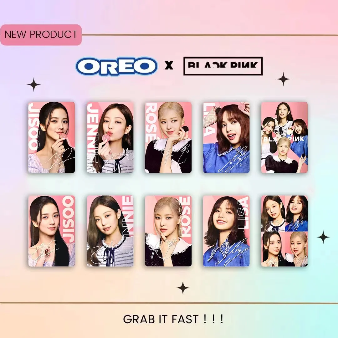 KPOP New Album Card High Quality BP x Oreo Pink Ink Co branded Card