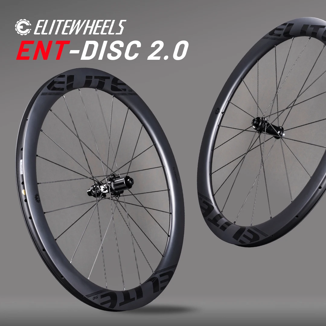 

ELITEWHEELS Carbon Wheels ENT 2.0 Disc Brake 700c Carbon Rim Center Lock Road Bike Wheelset UCI Quality Road Racing Wheelset