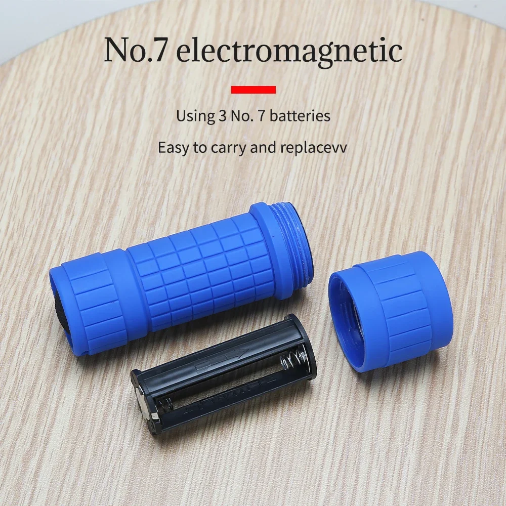 ABS Multifunctional Mini Strong Light Flashlight Use AAA Battery Portable Rubber Flashlight Outdoor Camping Emergency Flashlight