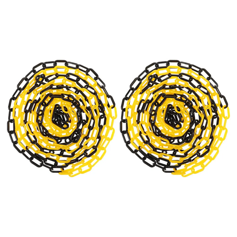 2Pcs Safety Barrier Chain 5 Meter Plastic Link Chain for Parking Lot Driveway Warning Security Control Applications