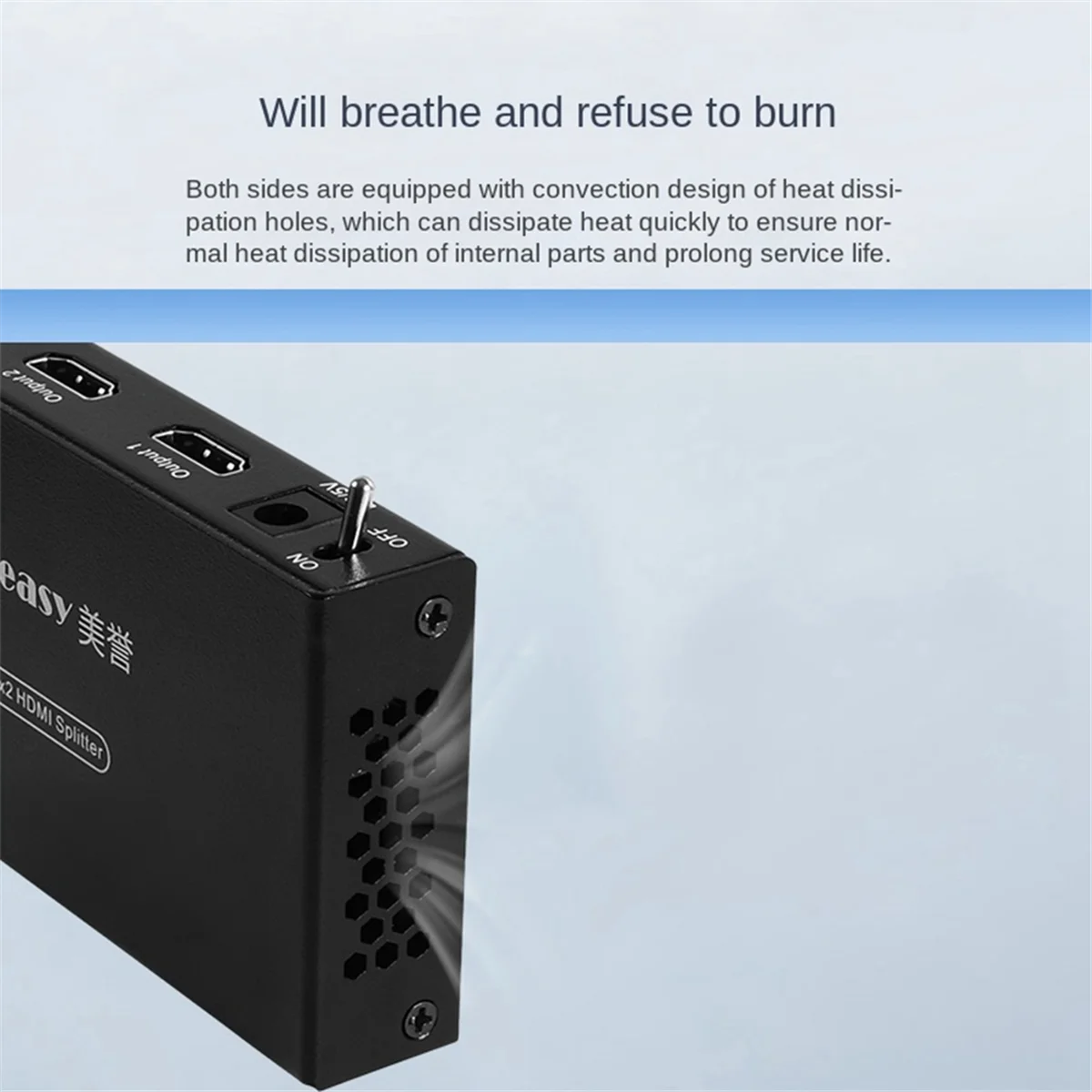 T05C-Measy One Input Two Output Splitter Frequency Divider 4K 30HZ HDMI-Compatible Screen Divider Converter with AU Plug