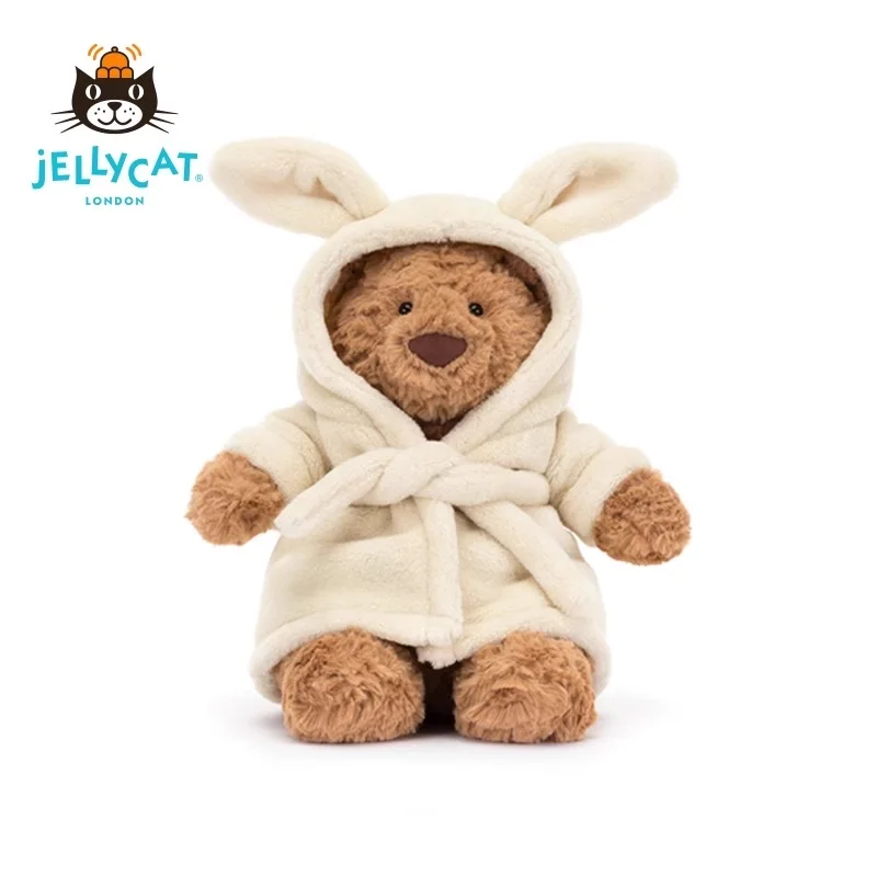 Jellycat New Bartholomew Bear Series Плюшевые игрушки Баклажаны Медведь Любовь Медведь Милая плюшевая игрушка Детская комфортная кукла Подарок на день рождения