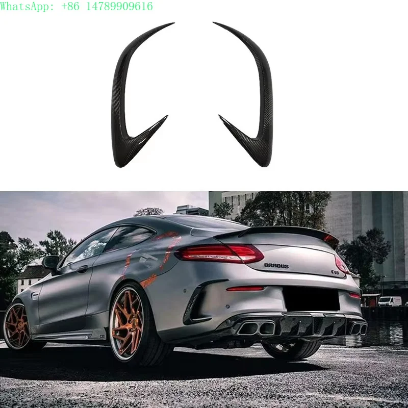 Complete OEM Facelift Conversion & Custom BuildW205 C63S Coupe Carbon Fiber Side Tuyere Rear Bumper Air Outlet Trim For C-Clas