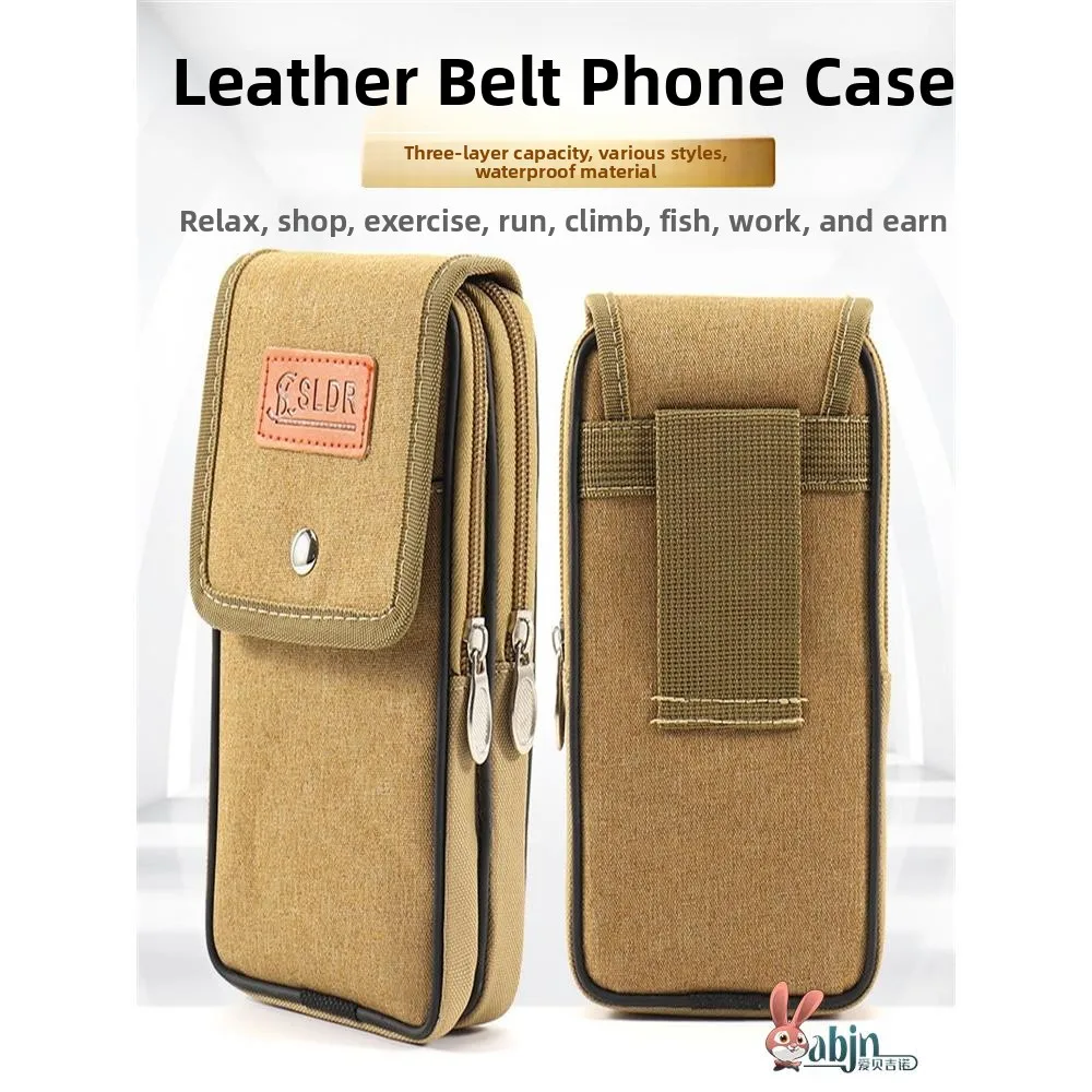 

Ox Cloth Mobile Phone Bag Men's Belt Phone Bag Horizontal And Vertical Dual Purpose Wear Resistant Waterproof Multi Sle...
