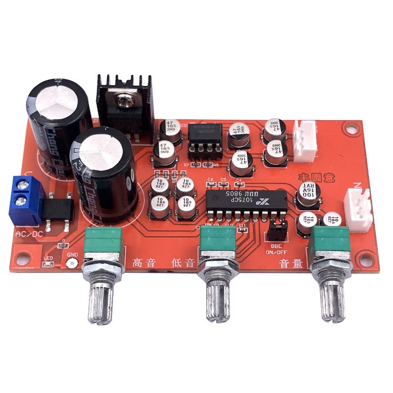 Tenghong 1pcs XR1075 BBE Tone Preamp Audio Board With NE5532 OP AMP Preamplifier Treble Bass Volume Adjustment Power Amplifier