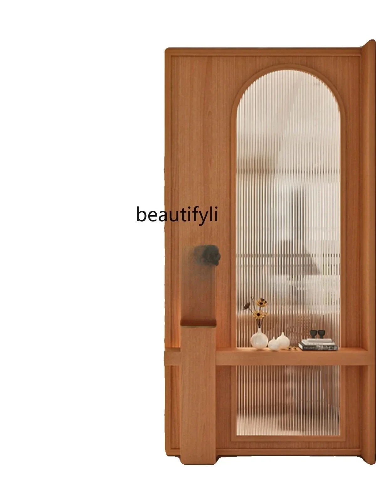 Q181  Modern Minimalist Solid Wood Changhong Glass Subareas Screens Living Room Entrance Home Storage Rack Bedroom Bathroom Bloc