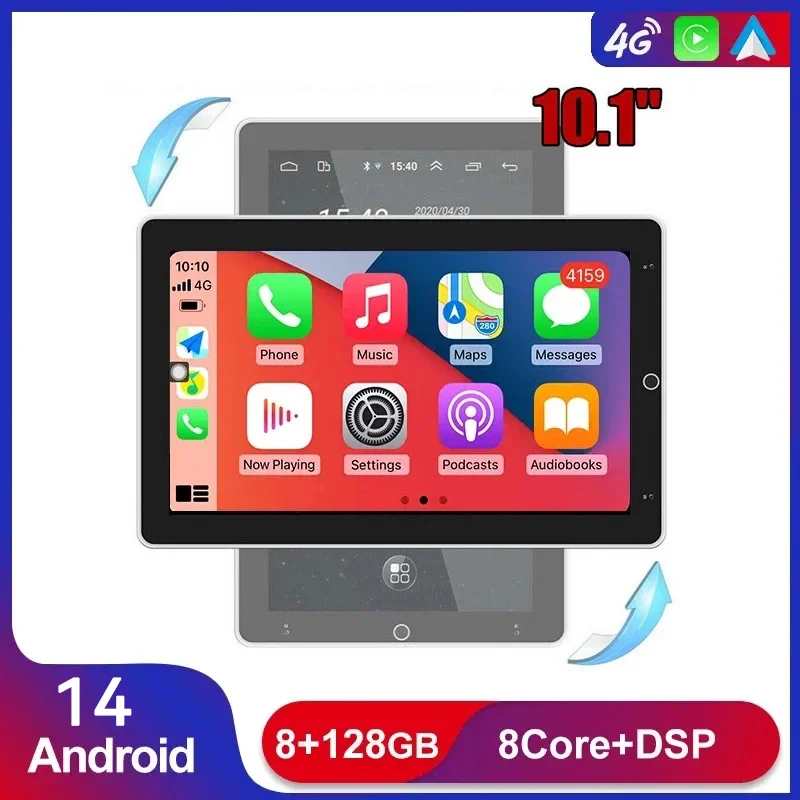 

Rotatable Double 2 Din Android 14 Car Radio Universal Car Multimedia Player for Stereo Player WiFi GPS Navigation Bluetooth WIFI