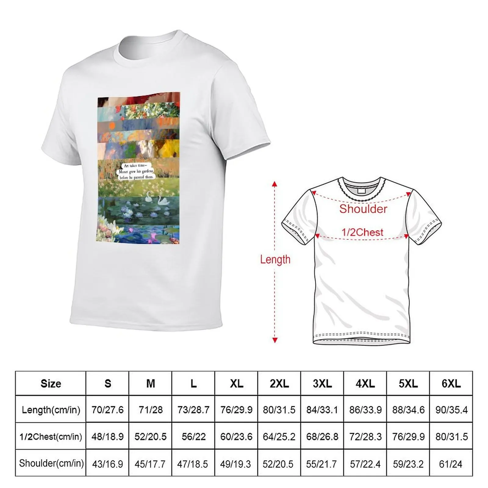 Art takes time, Monet T-Shirt Personalized t-shirt blanks mens t shirts casual stylish