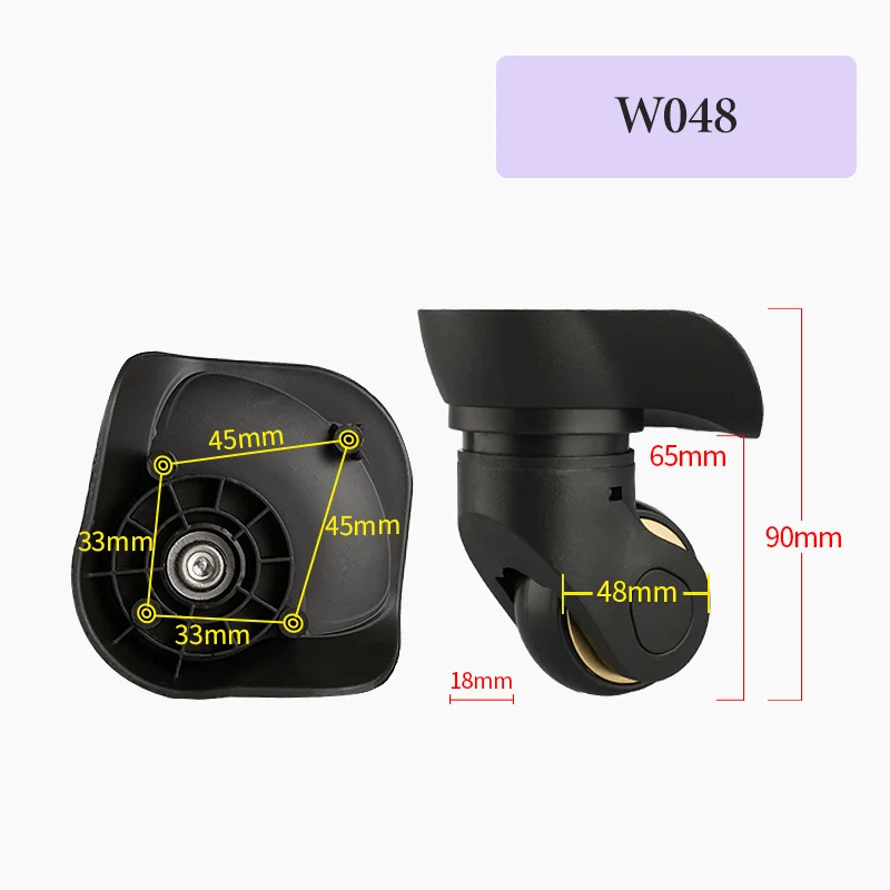 For W048 Luggage Case Replacement Fixed Front Wheel Straight Roller Set Universal Luggage Case Spare Parts and Repair Components