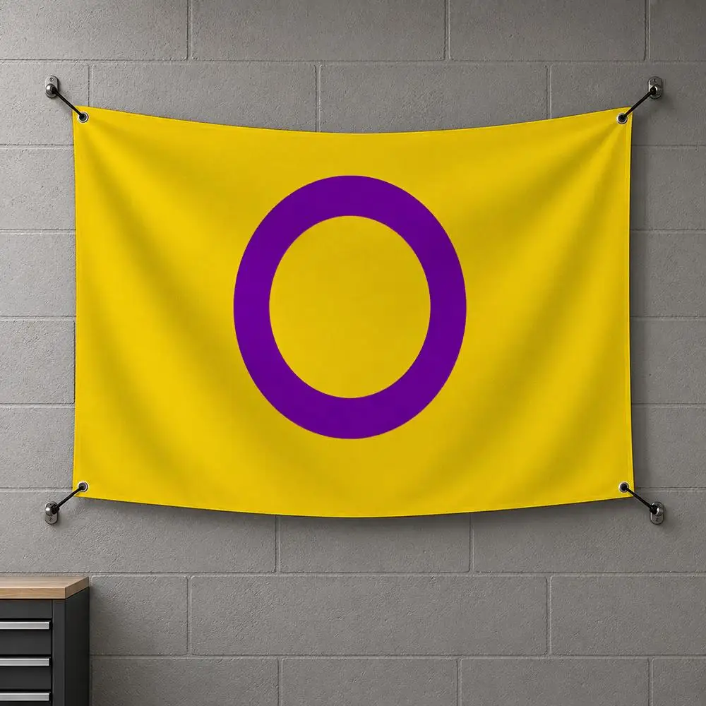 Intersex Progress Pride LGBT Q Flags Interior Wall Hanging Background Art Banner Bedroom Home Living Room Outdoor Party Decor