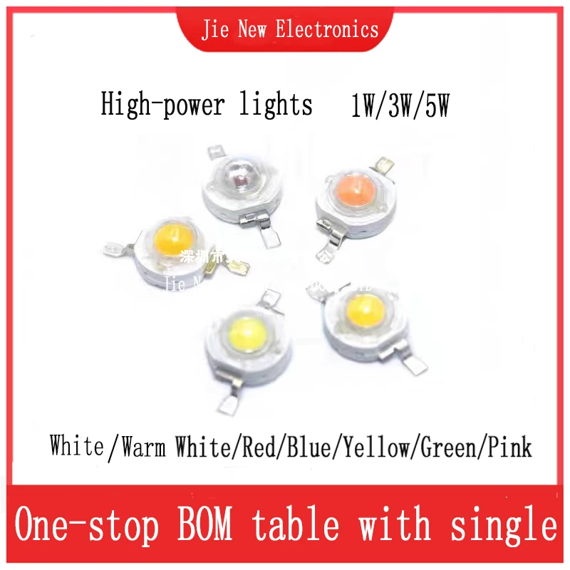 Bombillas LED de alta potencia, 50 piezas, 1W, 3W, luz pura, Chips 35mli, 45mli, 3V, rosa, blanco, rojo, azul, verde, amarillo, para Blubs Downlight